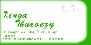 kinga thuroczy business card